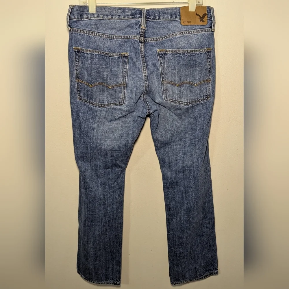 American Eagle Slim Straight Jeans Medium Wash 100% Cotton Men's Size 32x30